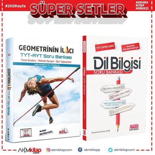 Acil Geometrinin İlacı ve AKM Dil Bilgisi Soru Bankası Seti 2 Kitap