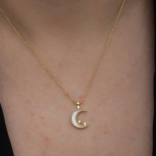 Lucky Life 925 Ayar Gumuss Gold Ay Yıldız Lucky Life Lucky Life Kadın Kolye