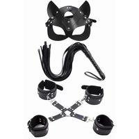 Maske Kırbaç Bileklik 5 Li Harness Deri Set