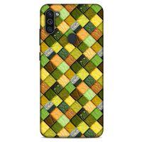 Samsung Galaxy M11 Kılıf Patchwork (49) Ultra Silikon Kılıf Sarı Yeşil