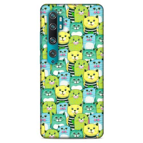 Lopard Xiaomi Mi Note 10 Uyumlu Kılıf Kediler (37) Silicone Cover Mavi Sarı