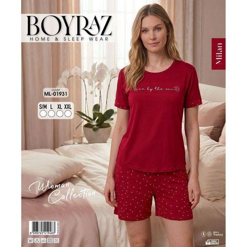 Boyraz Ml-01931 Kadın Milan Kısa Kol Şortlu Takım