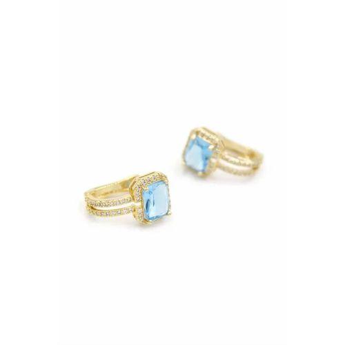 Taşlı Küpe - Turkuaz