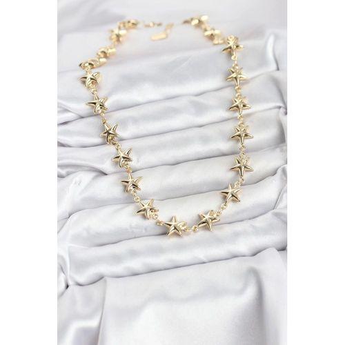 Yıldız Model Pirinç Gold Renk Kadın Kolye
