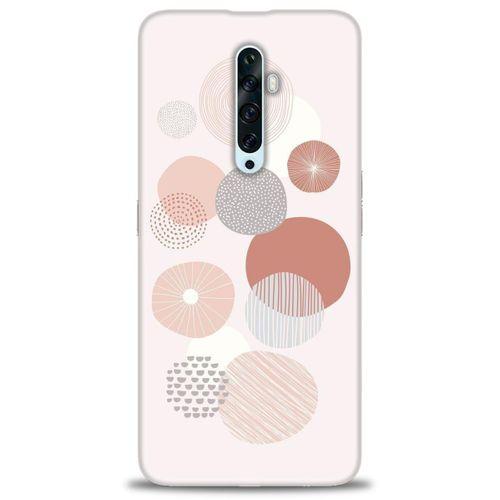 Oppo Reno 2Z Kılıf HD Baskılı Kılıf - Pembe Daireler + Tam Ekran Koruyucu
