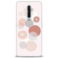 Oppo Reno 2Z Kılıf HD Baskılı Kılıf - Pembe Daireler + Tam Ekran Koruyucu