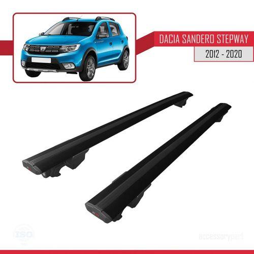 Dacia Sandero STEPWAY 2012-2020 Arası ile uyumlu HOOK Model Anahtar Kilitli Ara Atkı Tavan Barı SİYAH