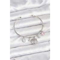 Hayat Ağacı Charmlı Gümüş Renk Pirinç Kadın Bileklik