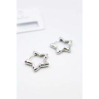 Taşlı Yıldız Küpe - Gümüş