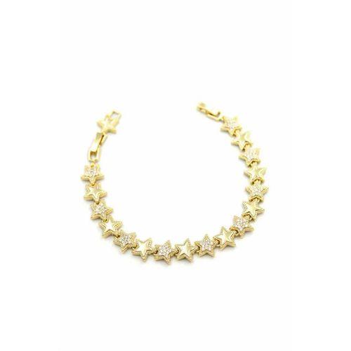 Taşlı Yıldız Bileklik - Altın