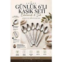 6lı Çelik Ekonomik Yemek Kaşığı Seti Günlük Çorba Kaşıkları 723568