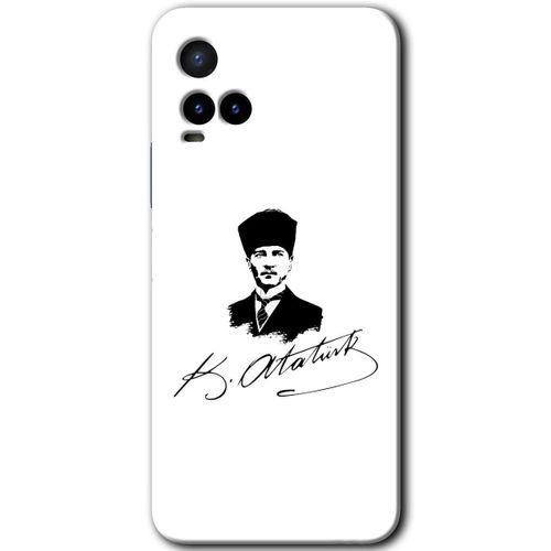Vivo Y21 Kılıf HD Desen Baskılı Arka Kapak - Kemal Atatürk İmza