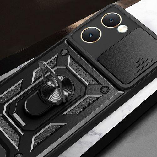 Vivo Y18 Kılıf Magnetik Standlı Kamera Korumalı Zore Sürgülü Vega Kapak