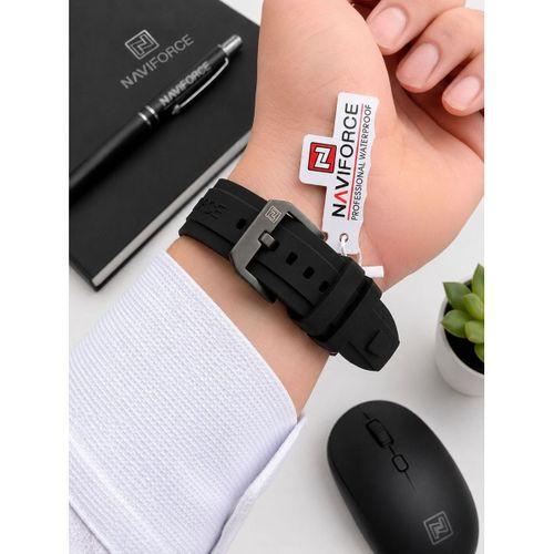 Naviforce Silokon Kordon Dijital & Analoğ Mekanizma Bileklik Hediyeli 3 ATM Erkek Kol Saati NF9264.1