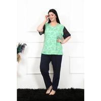 Kadın 5xl-6xl-7xl-8xl Büyük Beden Kısa Kol Pijama Takım Yeşil