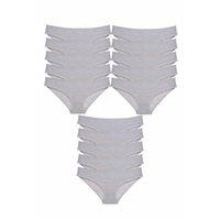 15 adet Süper Eko Set Likralı Kadın Slip Külot Gri
