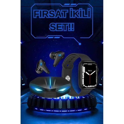 Yeni Nesil Akıllı Saat Ve Kablosuz Kulaklık Kampanyası İkili Set Bluetooth Bağlantılı