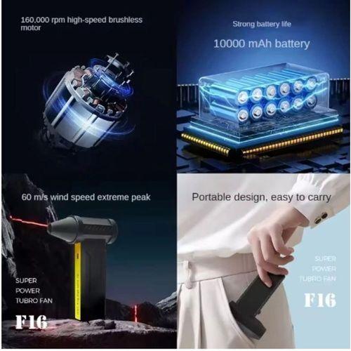 Turbo Jet 160000rpm Şarjlı Turbo Jet Şiddetli Fan Yüksek Hızlı Güçlü Hava Üfleyici Araç Süpürgesi