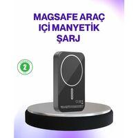 Mıknatıslı Magsafe Uyumlu Araç Tutucu Kablosuz Şarj Destekli