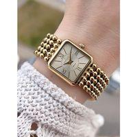 Essence Vintage Seri Küçük Köşeli Kasa Çelik Kararma Renk Atma Yapmaz Kadın Kol Saat+Bileklik 6959.4