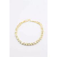 Taşlı Petek Bileklik - Altın