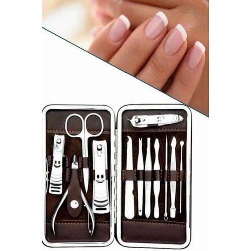 12 Parça Manikür Pedikür Seti Özel Deri Çanta El Ayak Bakımı Akne Ve Sivilce Temizleme