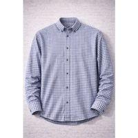 Jonas Ekose Küçük Kareli Relaxed Fit %100 Pamuklu Flanel Kumaş Erkek Gömlek - Taş