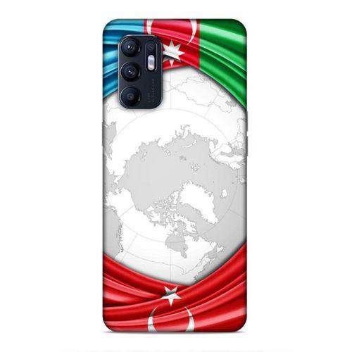 Oppo Reno 6 4G Uyumlu Kılıf Azarbaijan (17) Tasarım Kılıf Dünya Bayraklar