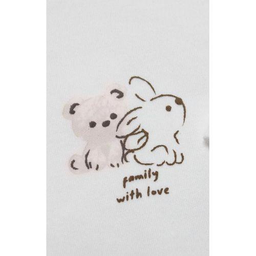 Bistyle Kruvaze Body Yarım Kol Love You Family 17144 Pudra