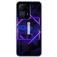 Mi Mix 4 Kılıf HD Desen Baskılı Arka Kapak - Dark Neon Yaprak İ Harfi + Kırılmaz Cam