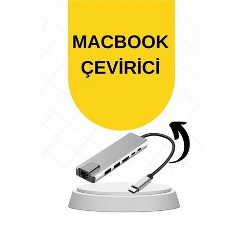 Macbook Pro/air Uyumlu Usb Type-c 8 In 1 Hub Dönüştürücü Çevirici Çoklayıcı Usb Hdmı Micro Sd 8 Girişli