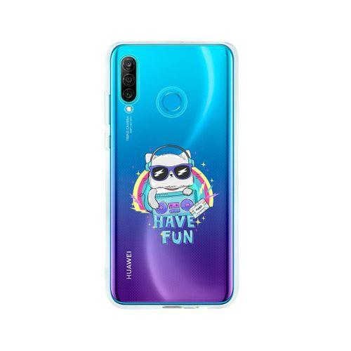 Huawei P30 Lite Have Fun Desenli Premium Şeffaf Silikon Kılıf