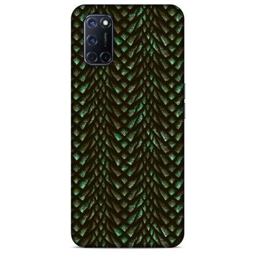 Oppo A92 Kılıf Dragons (3) Kapak Ejderha Cilt Yeşil
