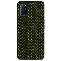 Oppo A92 Kılıf Dragons (3) Kapak Ejderha Cilt Yeşil