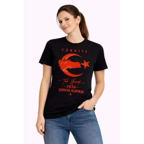 TÜRKİYE Ay Yıldız 2026 Dünya Kupasi Taraftar Forma T-Shirt - Siyah