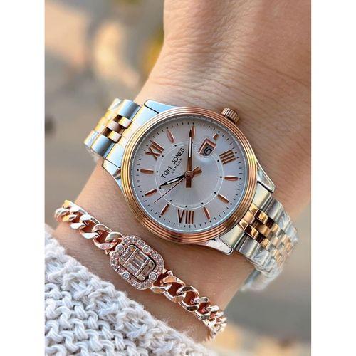 Tom Jones Çelik Kordon Kararma Renk Atma Yapmaz 3 Atm Suya Dayanıklı Kadın Kol Saati BTJ.YN10105.5