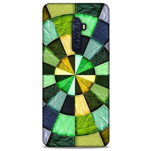 Oppo Reno 2 Kılıf Patchwork (36) Glitter Kılıf Yeşil Tonları