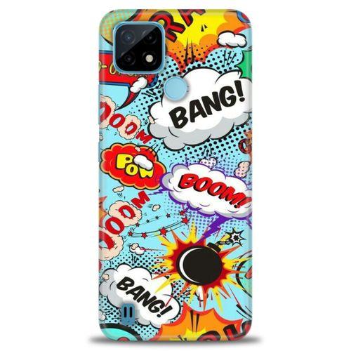 Realme C21 Kılıf HD Baskılı Kılıf - Bang Boom + Tam Ekran Koruyucu