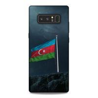 Samsung Galaxy Note 8 Uyumlu Kılıf Azarbaijan (27) Tasarımlı Kılıf Mavi Beyaz