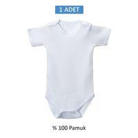 Beyaz Yarım Kol Body Zıbın 7-12 YAŞ Çocuklar İçin (1 ADET) Alttan Çıtçıtlı Özel Gereksinimli