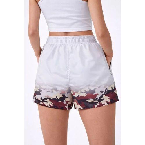 Deniz Şortu Fermuarlı Cepli File Astarlı Hızlı Kuruyan Premium - Beyaz