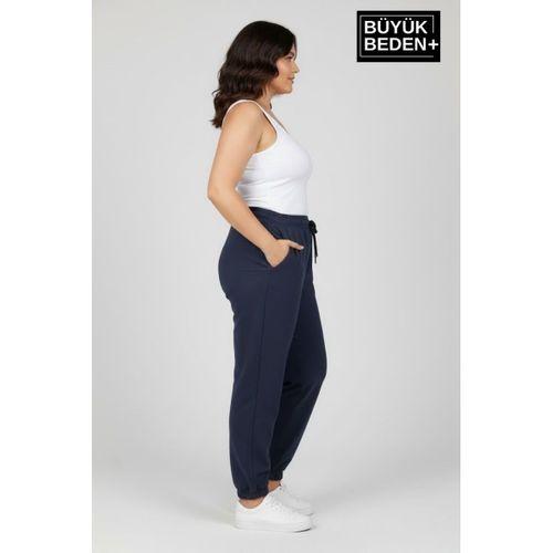 Kadın Büyük Beden Paça Lastikli İki İplik Rahat Kalıp ince Eşofman Altı SPR26BEAK951