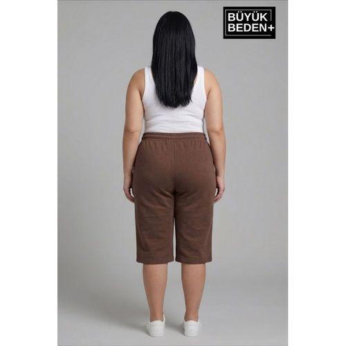 Kadın Büyük Beden Şort 3XL-6XL  Rahat Kesim Diz Altı Günlük Şort-SPR26BSRK591