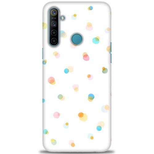 Realme 6i Kılıf HD Baskılı Kılıf - Rengarenk Puantiye + Tam Ekran Koruyucu
