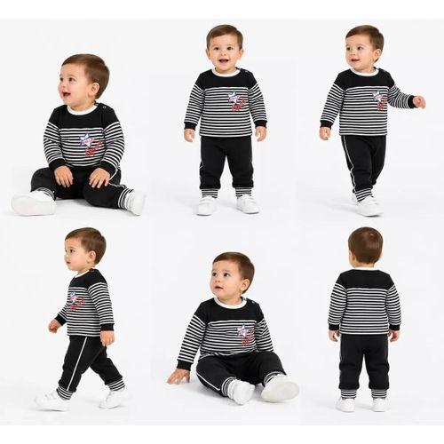 6/24 Ay Melanj Çizgili Bebek Takımı