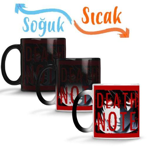 Death Note Logo Sihirli Kupa Bardak Porselen