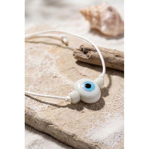 Handmade Bohem Beyaz Nazar Kolye