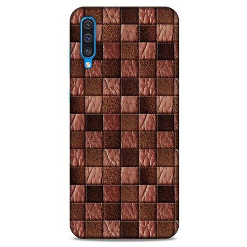 Samsung Galaxy A30s Kılıf Patchwork (4) Koruma Kılıfı Açık Kahverengi