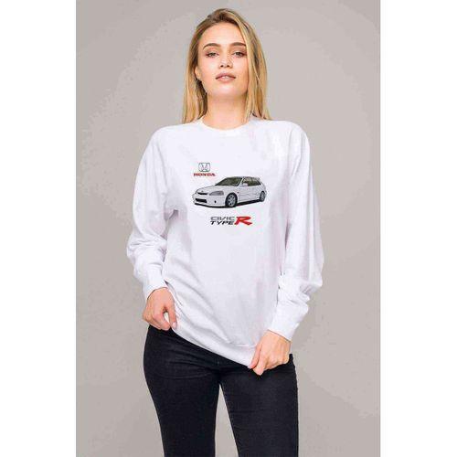Araba TypeR Baskılı Beyaz Kadın Sweatshirt