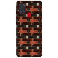 Samsung Galaxy A21s Kılıf Patchwork (19) Kılıfları Kahve Turuncu